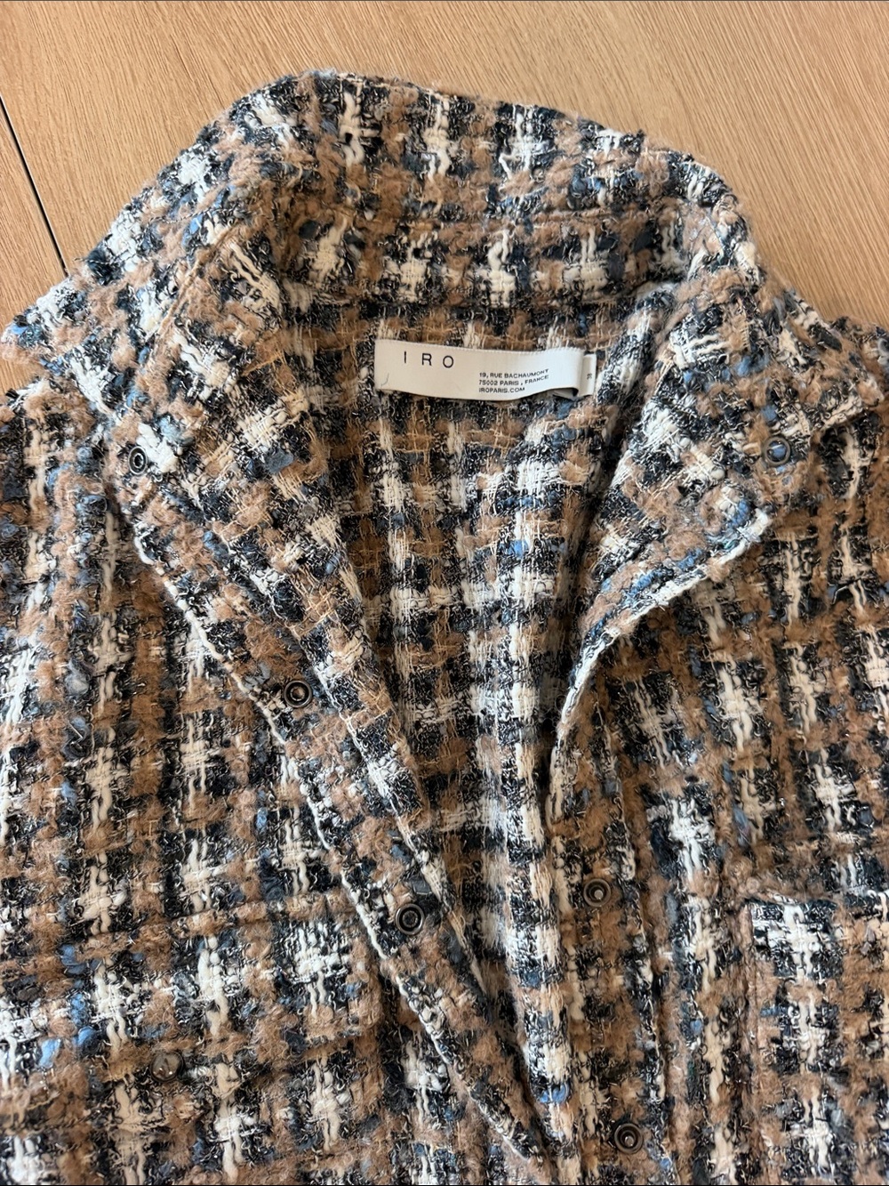 IRO Tweed Plaid oversized Jacket & skirt set brand newsize 38